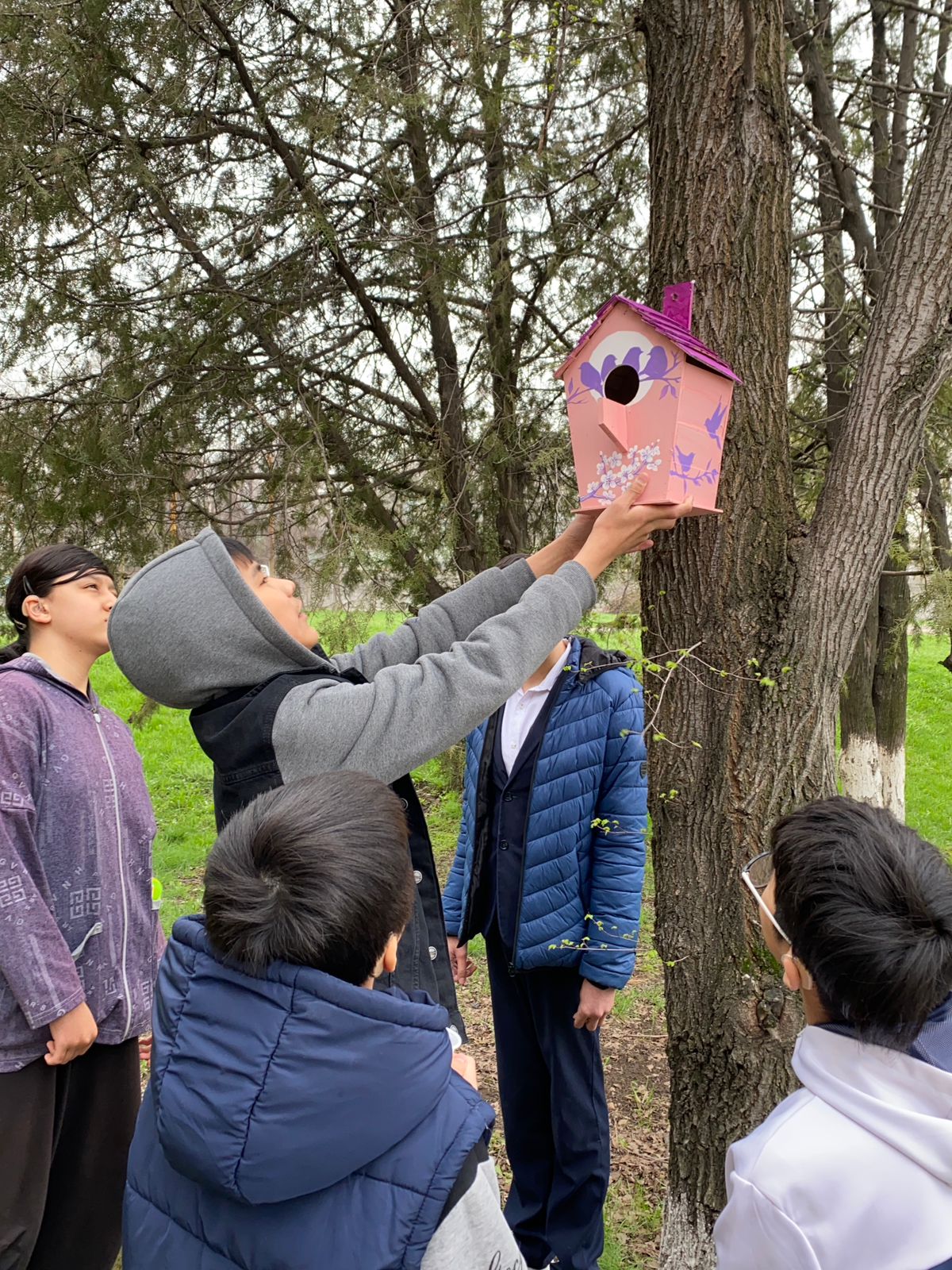 В рамках акции "Подари птицам дом" ученики нашей школы сделали скворечники и развесили на деревьях, предварительно посыпав корм для птиц.